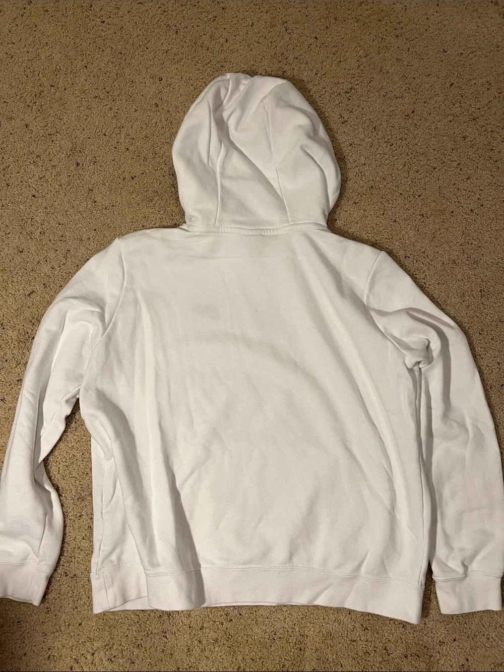 Nike White Pullover Hoodie with Black Swoosh